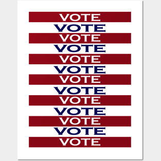 VOTE Red White Blue Posters and Art